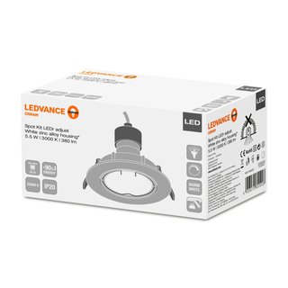 OSRAM LEDVANCE LED Einbaudownlight wei KIT GU10 mit Lampe 5,5 Watt 830 warmwei dimmbar