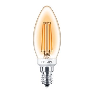 PHILIPS Classic LEDluster Kerzenlampe 5 Watt E14 825 B35 gold Filament dimmbar