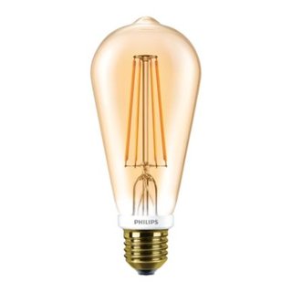 PHILIPS Classic LEDbulb Filament 7 Watt E27 820 2000 Kelvin 630 Lumen ST64 gold transparent warmweiss extra dimmbar