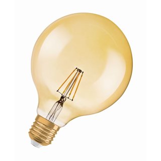 OSRAM LEDVANCE LED Globelampe Filament Vintage 1906 Globe125 Gold 2,8 Watt 824 2400 Kelvin warmweiss extra E27 klar